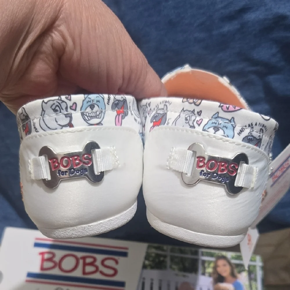 BOBS from Skechers White and Orange Slip-Ons - Picture 6 of 16